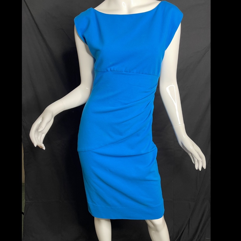 DVF Jori Dress Size 8 Career Ponte Ruched Slimming - Picture 1 of 15